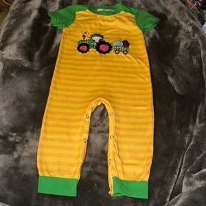 Striped Tractor Easter Egg Romper size 18m